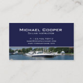 Küstenwache-Visitenkarte-Segelboot-Blau Visitenkarte (Rückseite)