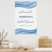 Küstenwache Wasserfarbe Blaues Brautparty Zeichen Poster (Küche)