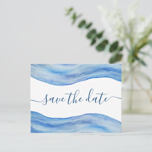 Küstenwache Wasserfarbe Save the Date Postkarte (Stehend Vorderseite)