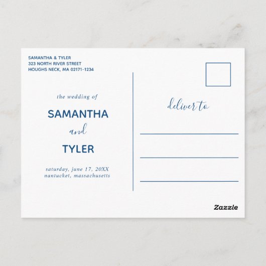 Küstenwache Wasserfarbe Save the Date Postkarte (Rückseite)