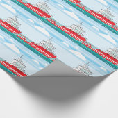 Küstenwacheschiff mit Hubschrauber Geschenkpapier (Ecke)