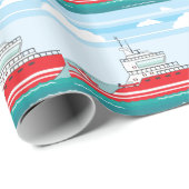 Küstenwacheschiff mit Hubschrauber Geschenkpapier (Rolleneckpunkt)