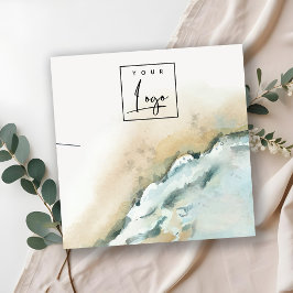 Küstenwacht Sand Beach Necklace Display Quadratische Visitenkarte