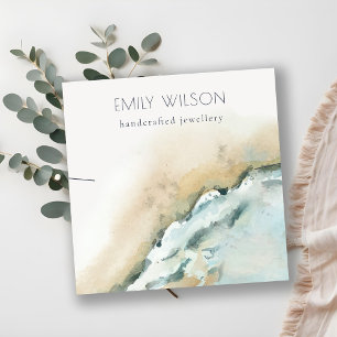 Küstenwacht Sand Beach Necklace Display Quadratische Visitenkarte