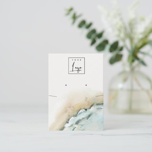 Küstenwacht Sandstrand Erdnecklace Visitenkarte (Stehend Vorderseite)