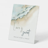 Küstenwacht Sandstrand Hochzeit Liebe ist süß Sockelschild (Vorderseite)