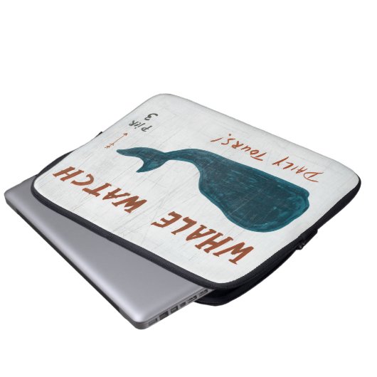 Küstenwal-Uhr der kunst-| Laptopschutzhülle (Vorne Knopf)