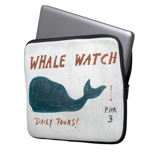 Küstenwal-Uhr der kunst-| Laptopschutzhülle (Vorderseite Links)