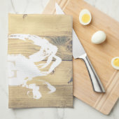 Küstenwald-Planks und Weißkrebse | Monogramm Geschirrtuch (Viertel Falte)
