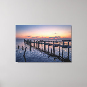 Küstenwandkunst – Ruhiger Ozean-Sonnenuntergang Leinwanddruck