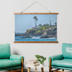Küstenwandkunst-Teppich Laguna Beach Wandteppich Mit Holzrahmen