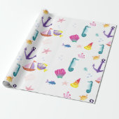 Küstenwasserfarbe Geschenkpapier (Ungerollt)