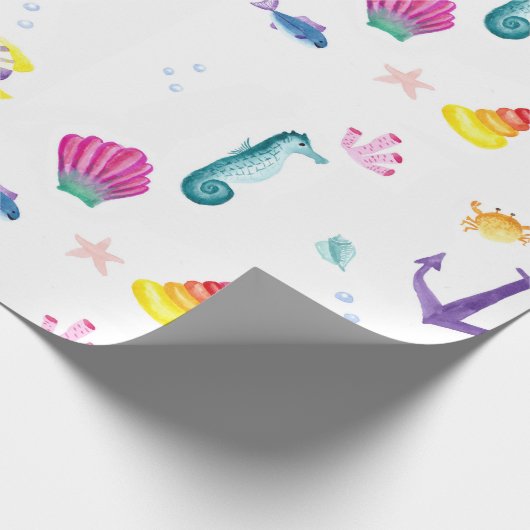 Küstenwasserfarbe Geschenkpapier (Ecke)