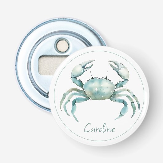 Küstenwasserfarbe-Krabbe Personalisiert Flaschenöffner (Vorderseite)