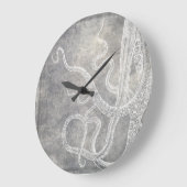 Küstenwasseroktopus Silberzinnneutraler S Große Wanduhr (Winkel)