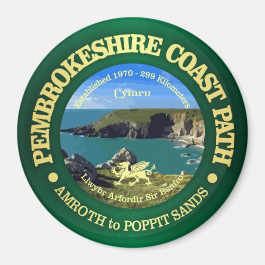 Küstenweg Pembrokeshire Magnet (Vorne)