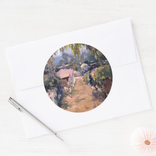 Küstenweg Runder Aufkleber (Umschlag)