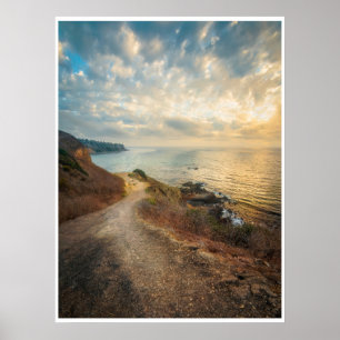 Küstenweg Sonnenuntergang Licht Landschaft Strand  Poster