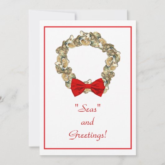 Küstenweihnachtsaustern-Kranz Einladung (Rückseite)