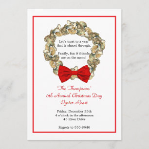 Küstenweihnachtsaustern-Kranz Einladung