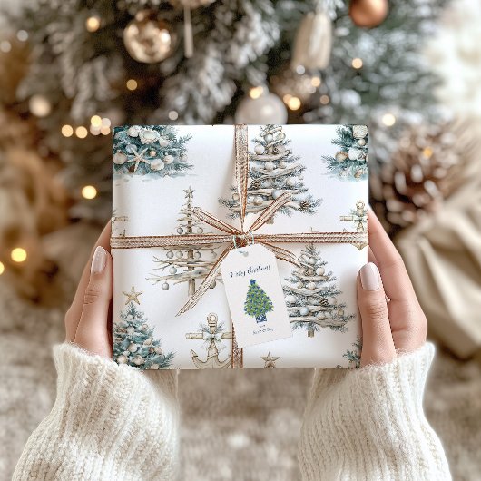 Küstenweihnachtsbaum + Anker Geschenkpapier