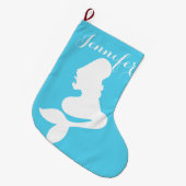 Küstenweihnachtsmeerjungfrau-Strumpf Großer Weihnachtsstrumpf (Vorderansicht (hängend))