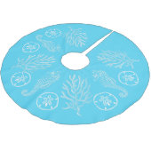 Küstenweihnachtsseashell-Rock Polyester Weihnachtsbaumdecke (Schrägansicht)