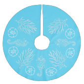 Küstenweihnachtsseashell-Rock Polyester Weihnachtsbaumdecke (Vorderseite)