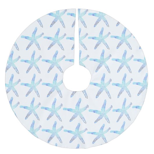 Küstenweihnachtsstarfish-Baum-Rock Polyester Weihnachtsbaumdecke (Vorderseite)