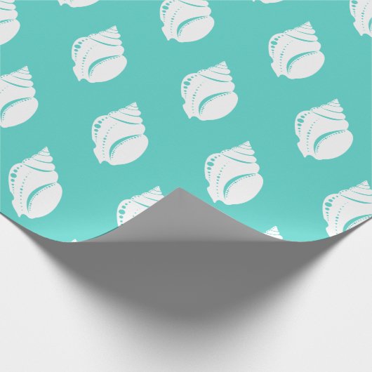 Küstenweiß Seashell & Sea Green Geschenkpapier (Ecke)