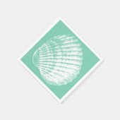 Küstenweiß Seashell & Sea Green Serviette (Ecke)