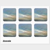 Küstenwolken mit Ozean Quadratischer Aufkleber (Blatt)