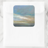 Küstenwolken mit Ozean Quadratischer Aufkleber (Tasche)