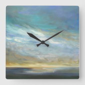 Küstenwolken Quadratische Wanduhr (Vorderseite)