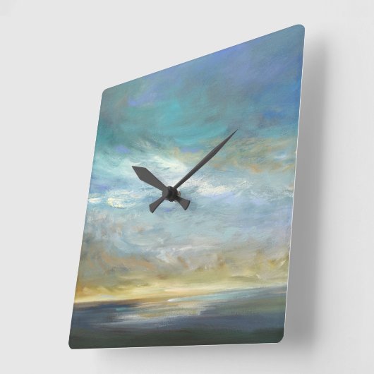 Küstenwolken Quadratische Wanduhr (Winkel)