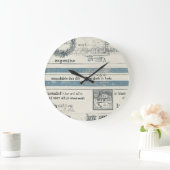 Küstenzeituhr mit nautischen Details Große Wanduhr (Zuhause)