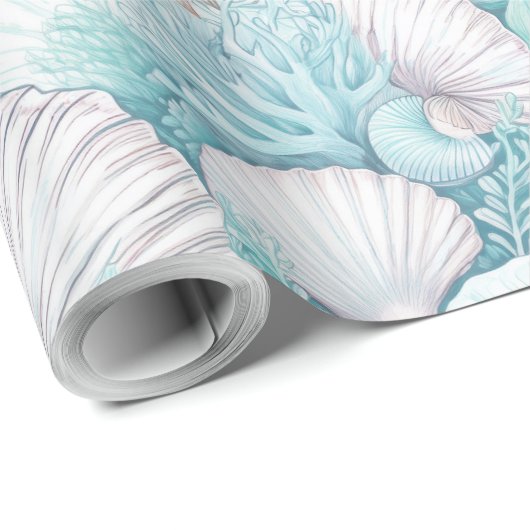 Küstenzellen und Korallenmuster#3 ID1009 Geschenkpapier (Rolleneckpunkt)