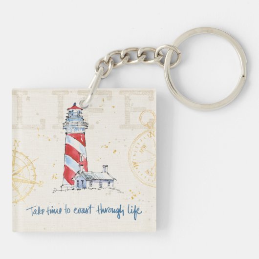 Küstenzitat | nehmen Zeit, durch das Leben die Schlüsselanhänger (Rückseite)