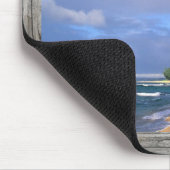 Küsteregenbogen mousepad mit barnwood Rahmen (Ecke)