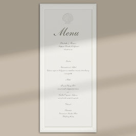 Küstermuschelnautische formelle Ecru-Hochzeit Menükarte