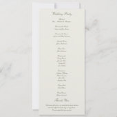 Küstermuschelnautisches formelles Hochzeitsprogram (Rückseite)