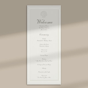 Küstermuschelnautisches formelles Hochzeitsprogram