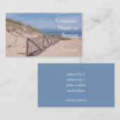 Küsteszene mit Strandzaun und Sanddüne Visitenkarte (Vorne/Hinten)