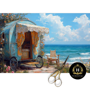 Küstlerische Boheme-Zigeuner-Karawane-Decoupage  Seidenpapier
