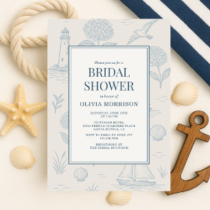 Küstlerische französische Toile-Blumen-Hochzeitsdu Einladung