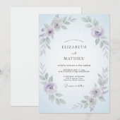 Küstliche Immergrün-Blumenhochzeit Einladung (Vorne/Hinten)