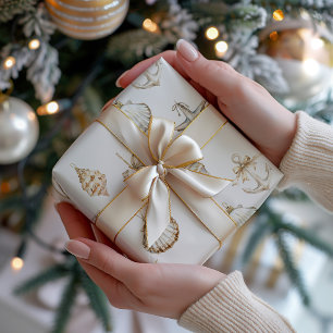 Küstliche Weihnachts-Muschel-Ornamente Geschenkpapier