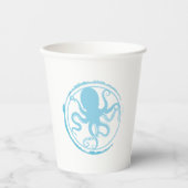 Küstlicher Blauer Oktopus 2 Pappbecher (Vorderseite)