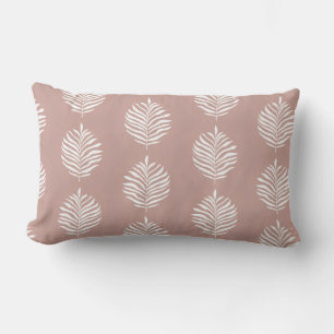Küstliches Palmblattmuster Misty Rose Lendenkissen