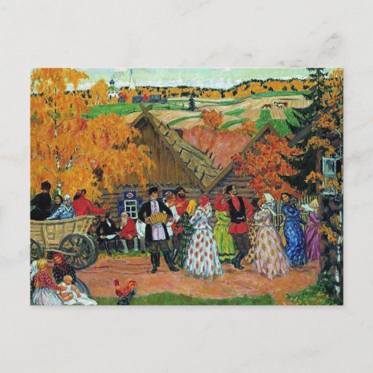 Kustodiev - Dorffest, Postkarte (Vorderseite)